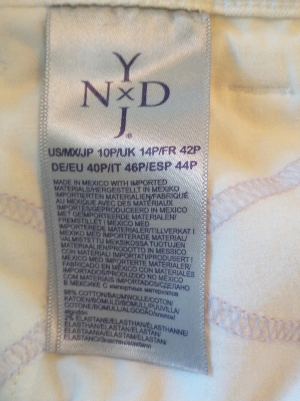 NYDJ White Womens Stretch Classic Preppy Trouser Denim Shorts 10P - Picture 7 of 11